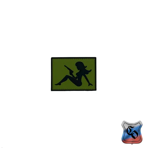 Шеврон Girl with pistol PVC