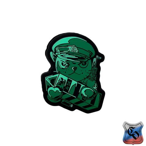 Шеврон Котик Пограничник ПВХ черный