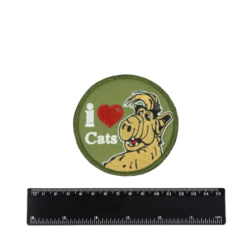 Шеврон Альф. I Love Cats вышивка